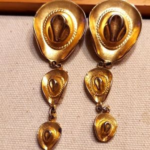 FINAL SALE Cowboy hat earrings